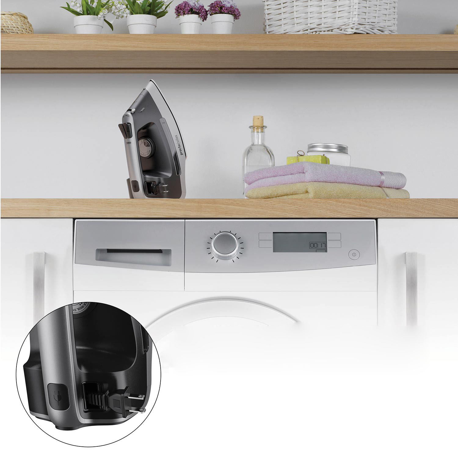 steam iron, retractable cord iron